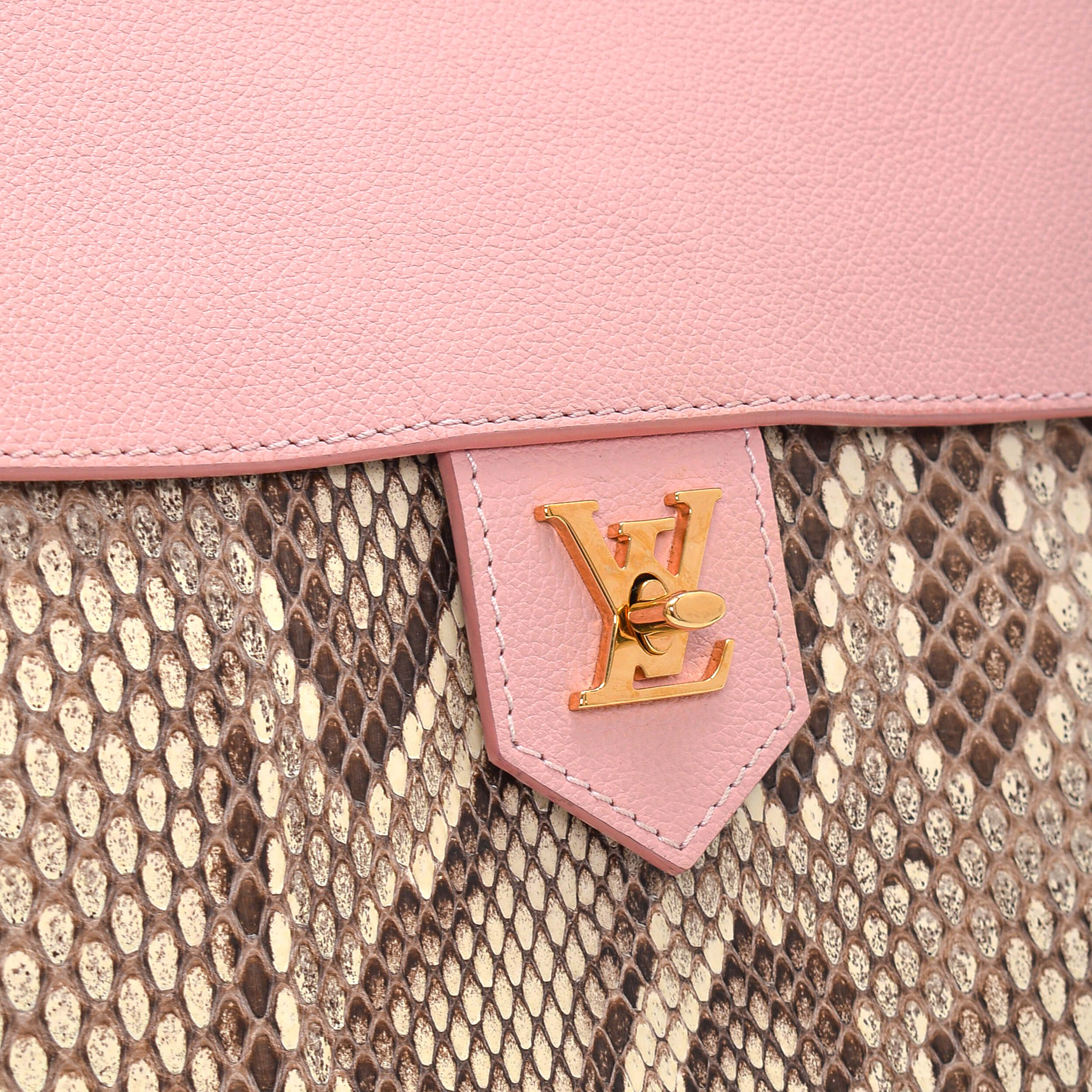 Louis Vuitton - Pink Lockme Leather&Exotic Detail Bag